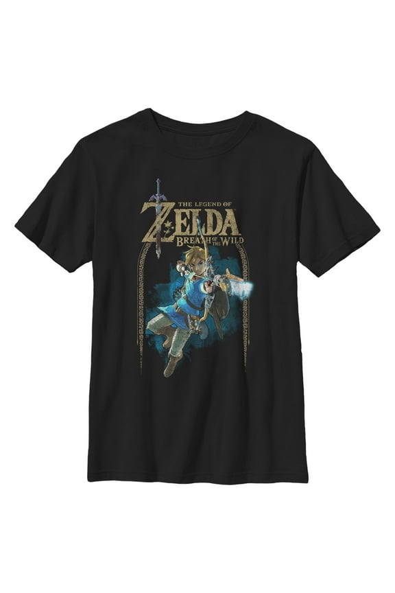 Boy's Nintendo Legend of Zelda Breath of the Wild Arch  Graphic Tee Black Large