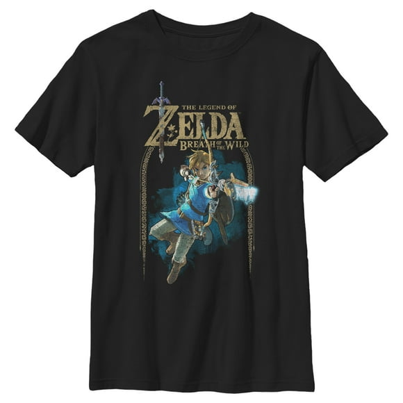 Boy's Nintendo Legend of Zelda Breath of the Wild Arch  Graphic Tee Black Medium