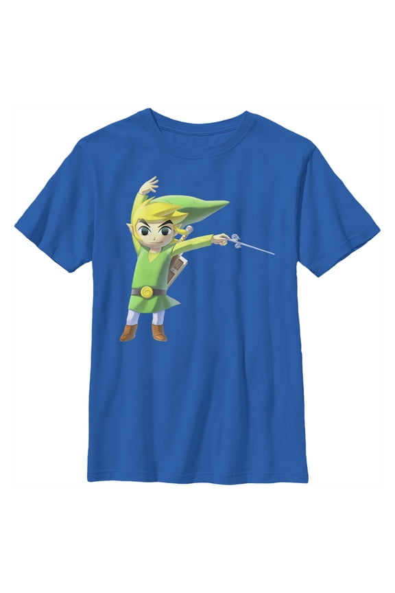 Boy's Nintendo Legend of Zelda Cartoon Link  Graphic Tee Royal Blue Small