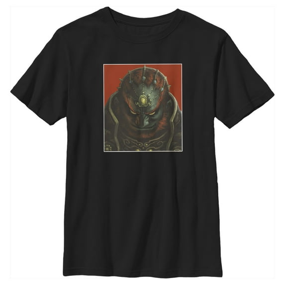 Boy's Nintendo Legend of Zelda Ganon Portrait Graphic Tee Black Large