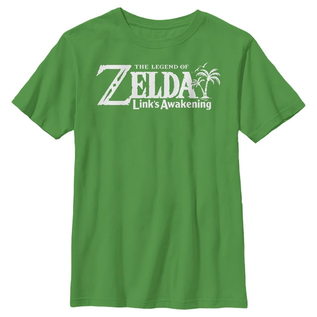 Boy's Nintendo Legend of Zelda Link's Awakening Classic Logo Graphic Tee Kelly Green X Small