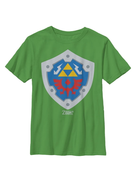 Boy's Nintendo Legend of Zelda Link's Awakening Hylian Shield Graphic Tee Kelly Green Large