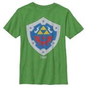Boys Nintendo Legend of Zelda Links Awakening Hylian Shield Graphic Tee Kelly Green Small