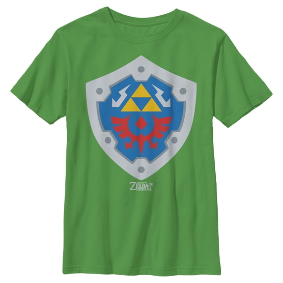 Boy's Nintendo Legend of Zelda Link's Awakening Hylian Shield Graphic Tee Kelly Green Small