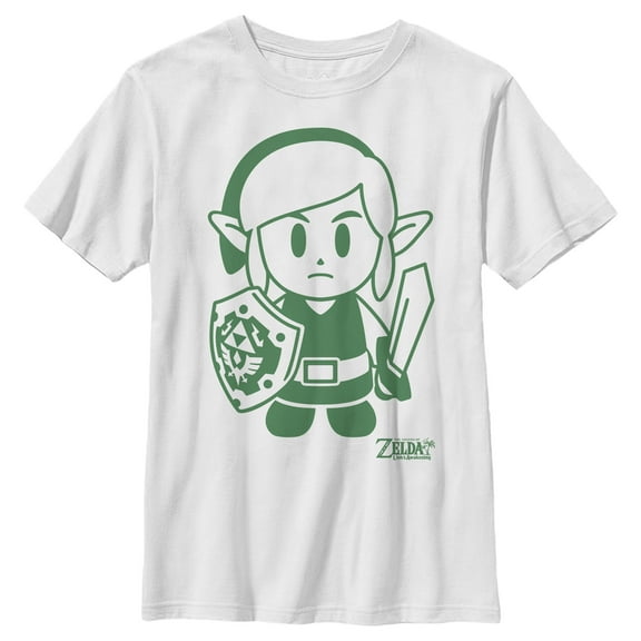 Boy's Nintendo Legend of Zelda Link's Awakening Sleek Avatar Graphic Tee White Large