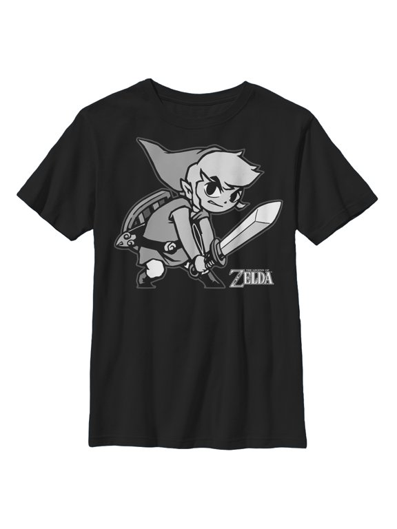 Boy's Nintendo Legend of Zelda Spirit Tracks Link Graphic Tee Black Medium