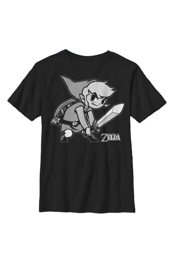 Boy's Nintendo Legend of Zelda Spirit Tracks Link Graphic Tee Black Medium