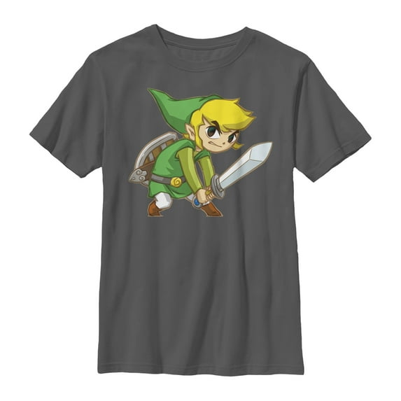 Boy's Nintendo Legend of Zelda Spirit Tracks Link Graphic Tee Charcoal X Large