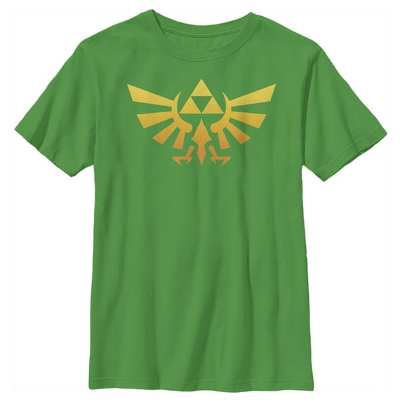Boy's Nintendo Legend of Zelda Triforce Fade Graphic Tee Kelly Green Medium