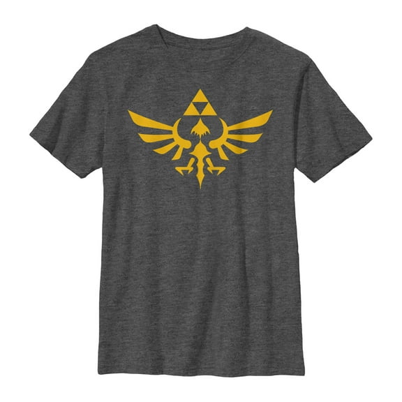 Boy's Nintendo Legend of Zelda Triforce Graphic Tee Charcoal Heather X Large