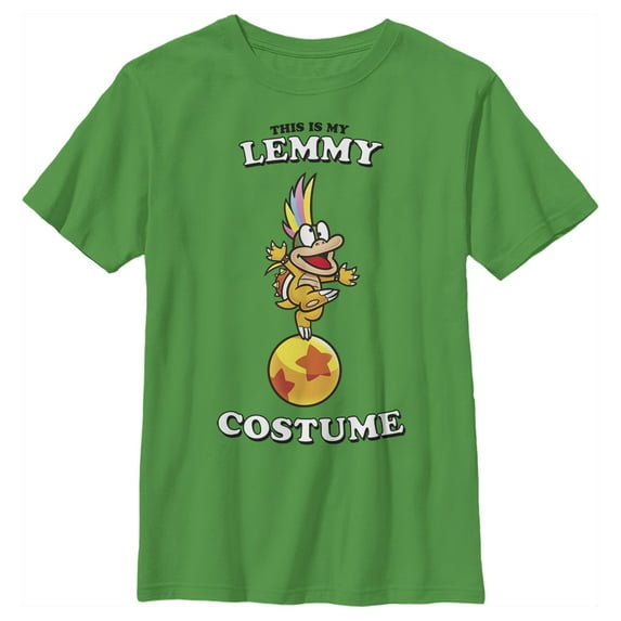Boy's Nintendo Lemmy Costume Graphic Tee Kelly Green X Small