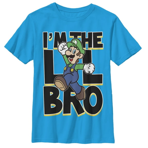Boy's Nintendo Little Brother Luigi  Graphic Tee Turquoise Small