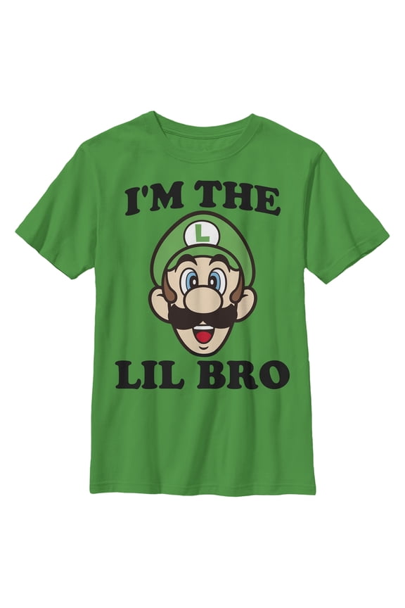 Boy's Nintendo Luigi Little Brother Graphic Tee Kelly Large