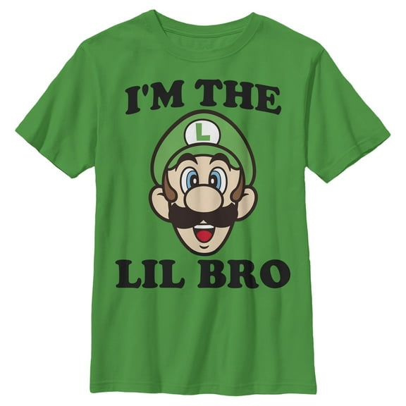 Boy's Nintendo Luigi Little Brother Graphic Tee Kelly Medium