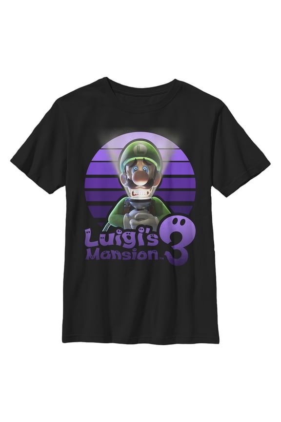 Boy's Nintendo Luigi's Mansion 3 Logo Graphic Tee Black X Large