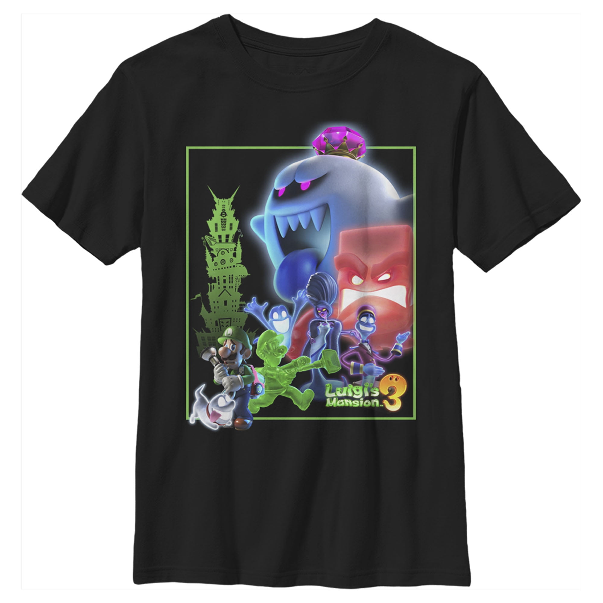 Boy s Nintendo Luigi s Mansion Mash up Graphic Tee Black Large