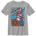 thumbnail image 1 of Boy's Nintendo Mario Always a Winner  Graphic Tee Athletic Heather Large, 1 of 4