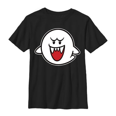 Boy's Nintendo Mario Boo Ghost  Graphic Tee Black X Large