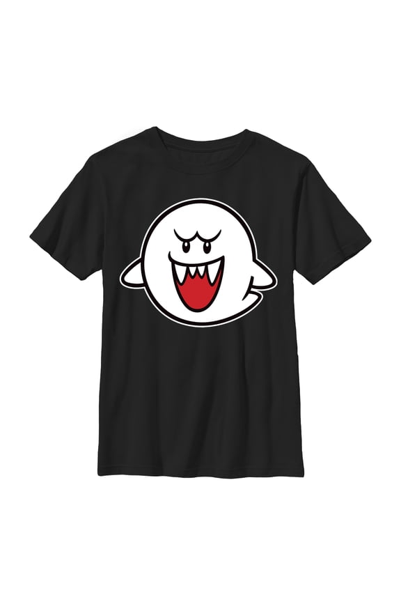 Boy's Nintendo Mario Boo Ghost Graphic Tee Black X Large