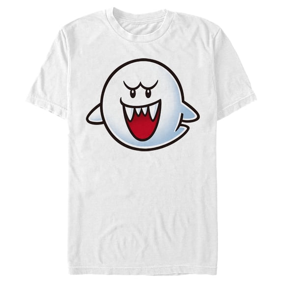 Men's Nintendo Mario Boo Ghost Smile Graphic Tee White Medium