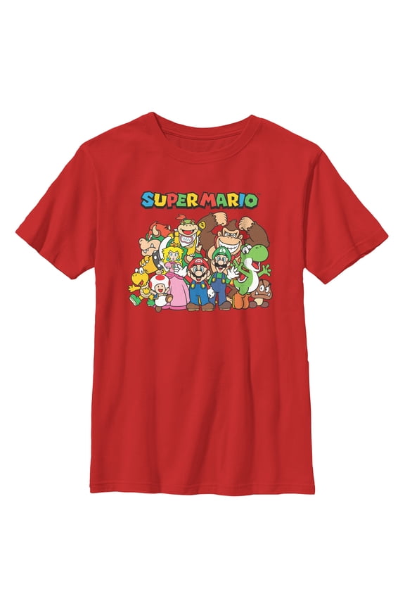 Boy's Nintendo Mario Characters Graphic Tee Red X Small