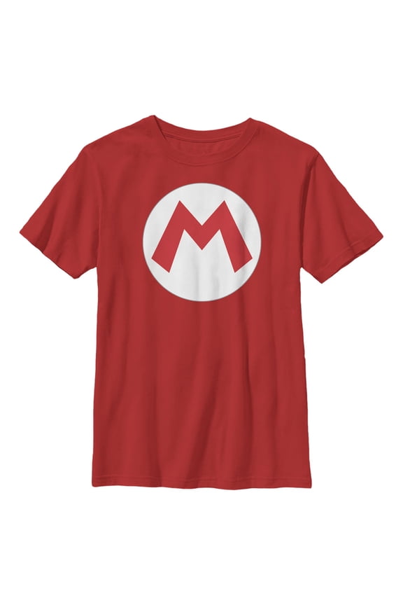 Boy's Nintendo Mario Circle Icon  Graphic T-Shirt