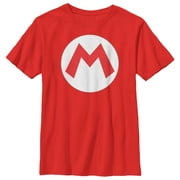 Boy's Nintendo Mario Circle Icon Graphic Tee Red Large