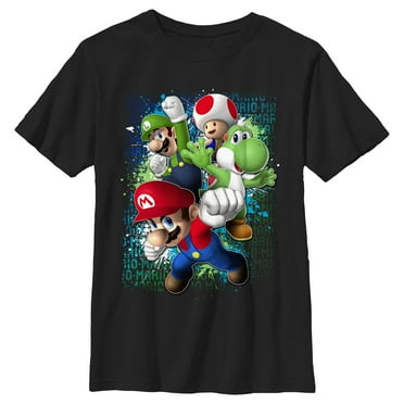 Boy's Nintendo Mario Jump  Graphic Tee Black X Large