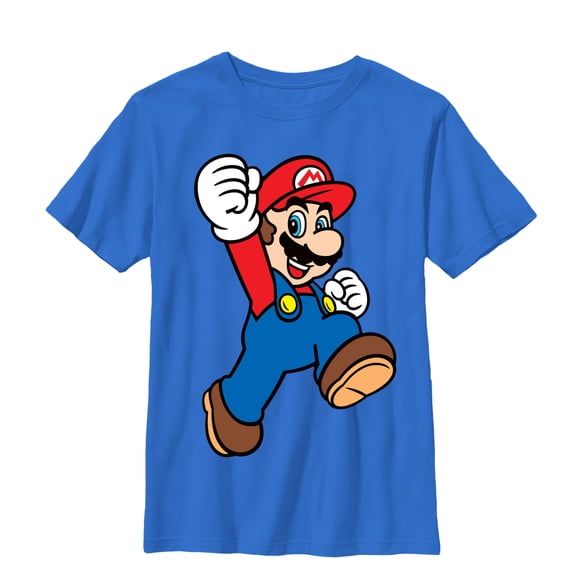 Boy's Nintendo Mario Jumpman Graphic Tee Royal Small