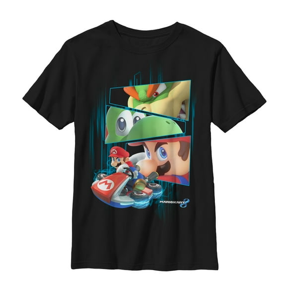Boy's Nintendo Mario Kart Determination  Graphic Tee Black Large