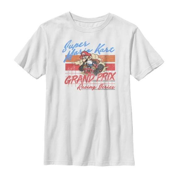 Boy's Nintendo Mario Kart Retro Grand Prix  Graphic Tee White X Large