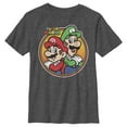 thumbnail image 1 of Boy's Nintendo Mario Luigi Back to Back  Graphic Tee Charcoal Heather Large, 1 of 4