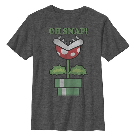 Boy's Nintendo Mario Piranha Oh Snap  Graphic T-Shirt
