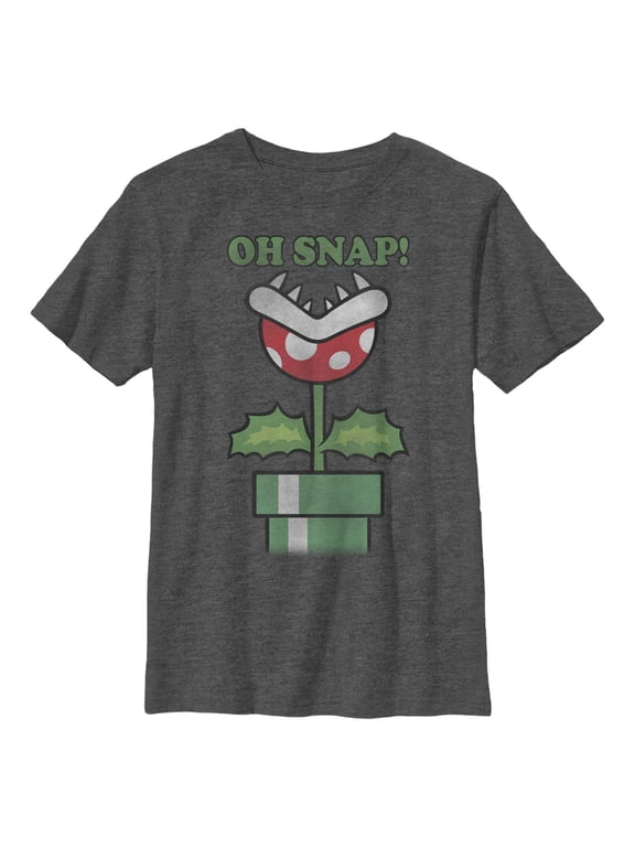 Boys' Husky Nintendo Mario Piranha Oh Snap Graphic T-Shirt