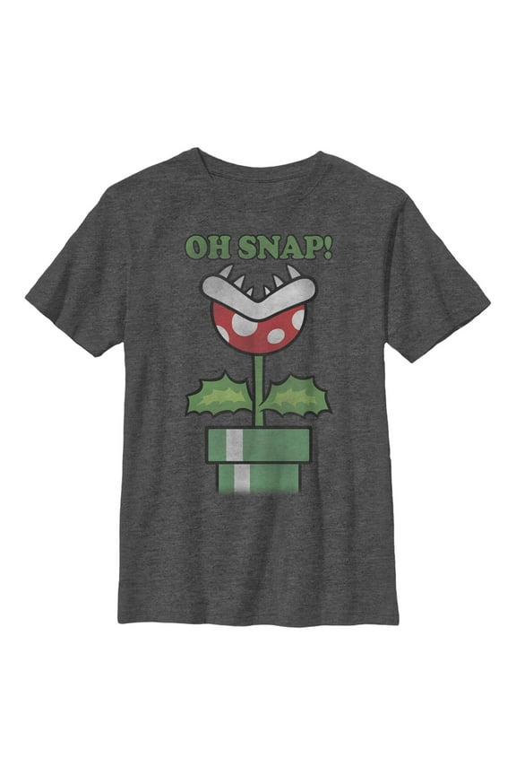 Boy's Nintendo Mario Piranha Oh Snap Graphic T-Shirt