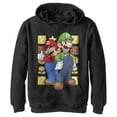 thumbnail image 1 of Boy's Nintendo Mario and Luigi Pull Over Hoodie Black Small, 1 of 4