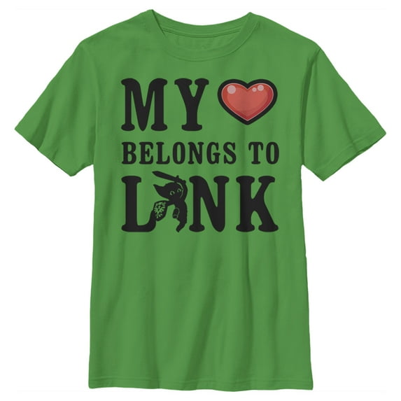 Boy's Nintendo My Heart Belongs to Link Graphic Tee Kelly Green Large