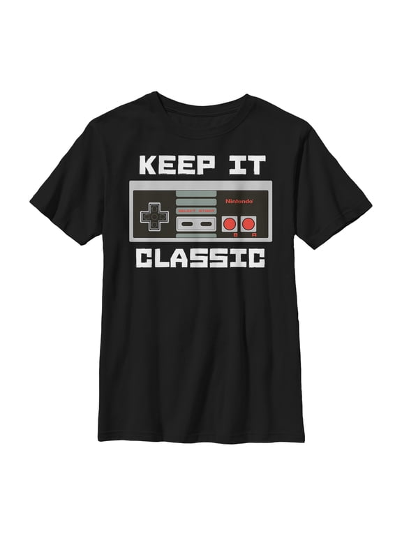 Boy's Nintendo NES Classic Controller Graphic Tee Black X Small