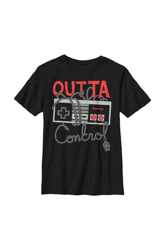Boy's Nintendo Outta Control NES Controller Graphic Tee Black X Large