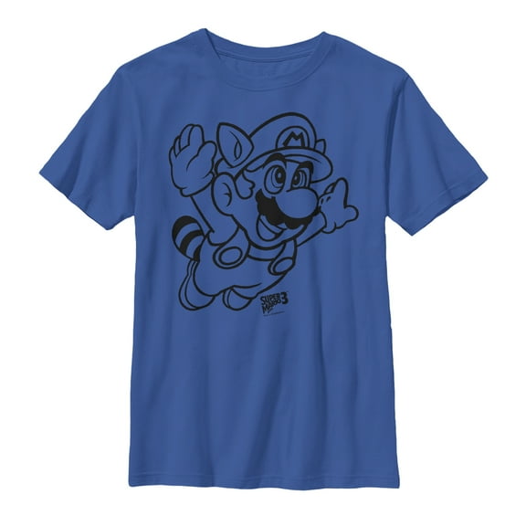 Boy's Nintendo Raccoon Mario Graphic Tee Royal Large