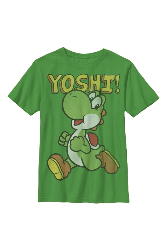 Boy's Nintendo Running Yoshi Graphic Tee Kelly Green Small