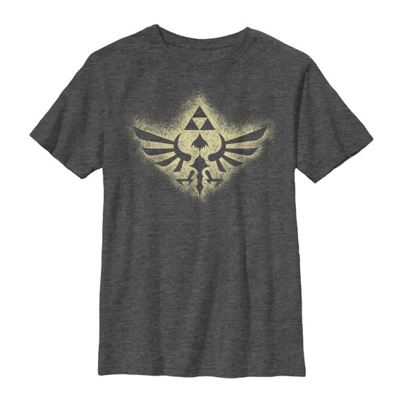 Boy's Nintendo Soaring Triforce Graphic Tee Charcoal Heather Medium
