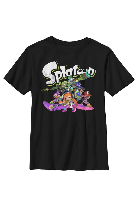 Boy's Nintendo Splatoon Inkling Heroes Graphic Tee Black Small
