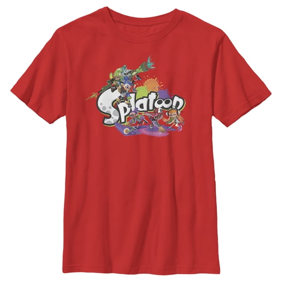 Boy's Nintendo Splatoon Inkling Humanoid Graphic Tee Red Large