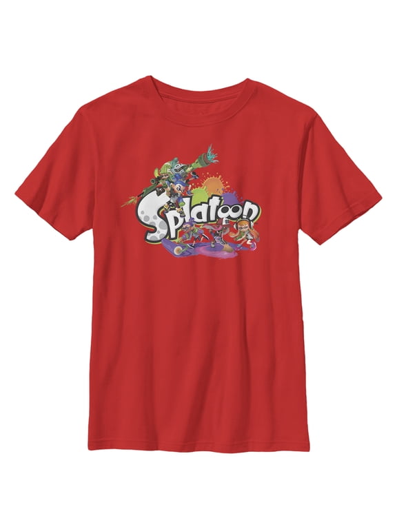 Boy's Nintendo Splatoon Inkling Humanoid Graphic Tee Red Small