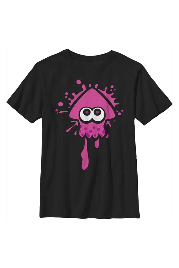 Boy's Nintendo Splatoon Inkling Squid Graphic Tee Black Small