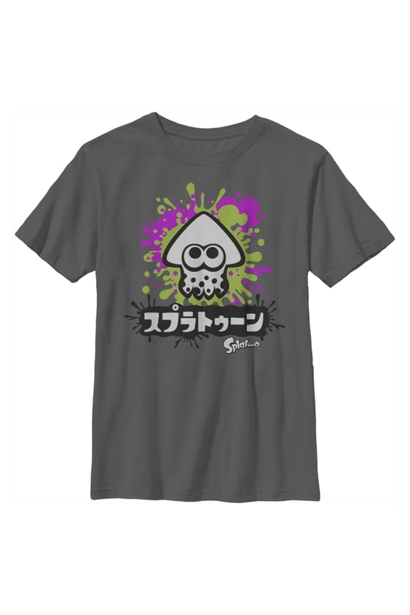 Boy's Nintendo Splatoon Inkling Squid Graphic Tee Charcoal X Large