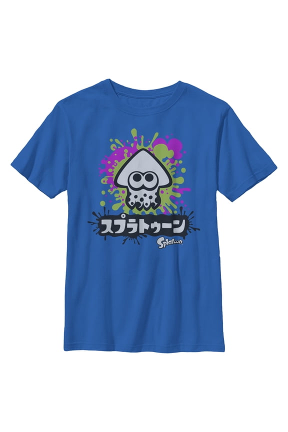 Boy's Nintendo Splatoon Inkling Squid Graphic Tee Royal Blue Large