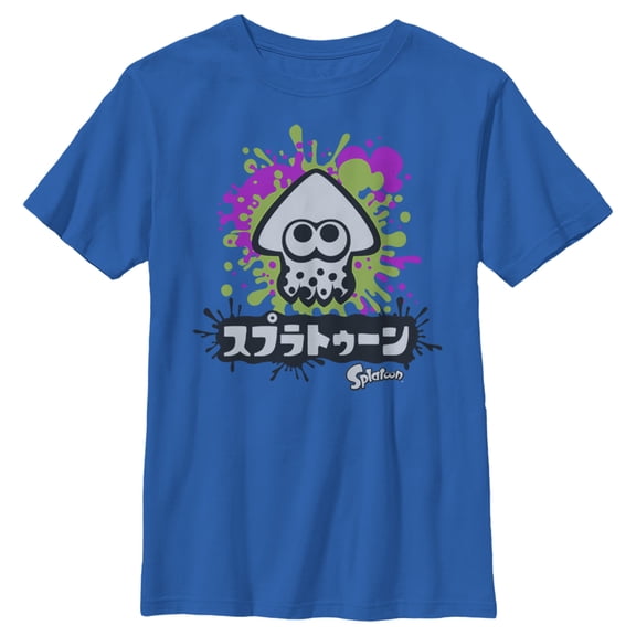 Boy's Nintendo Splatoon Inkling Squid Graphic Tee Royal Blue Small