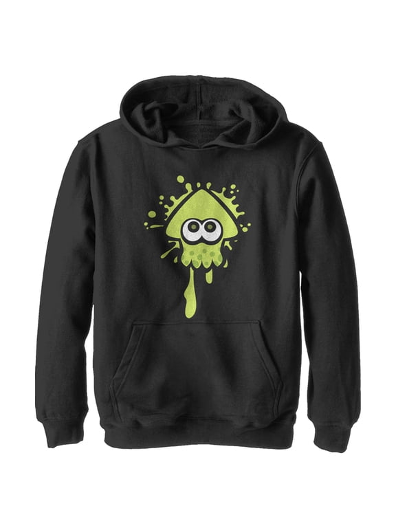 Boy's Nintendo Splatoon Inkling Squid Pull Over Hoodie Black Small